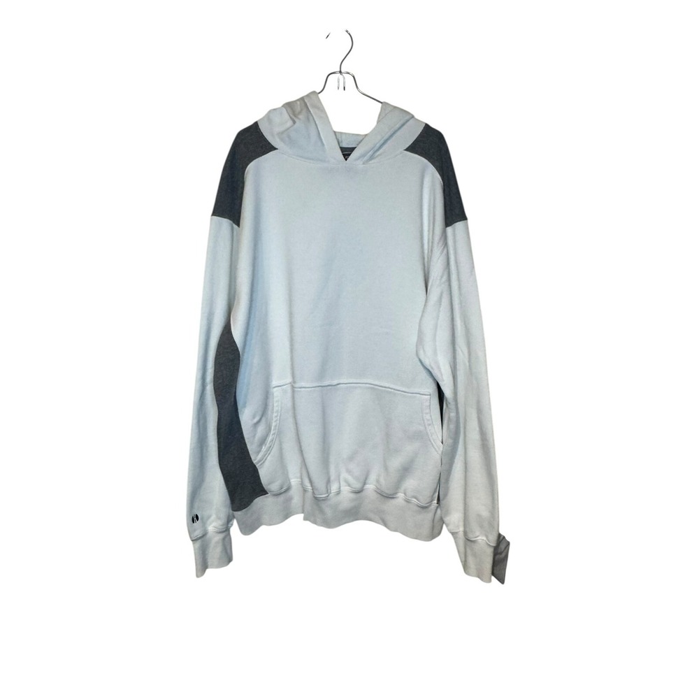 Holloway Men's Sweatshirt Colorblock Hooded Pullover Long Sleeve White Gray XL